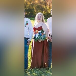 Rust Red Spaghetti Strap Dress